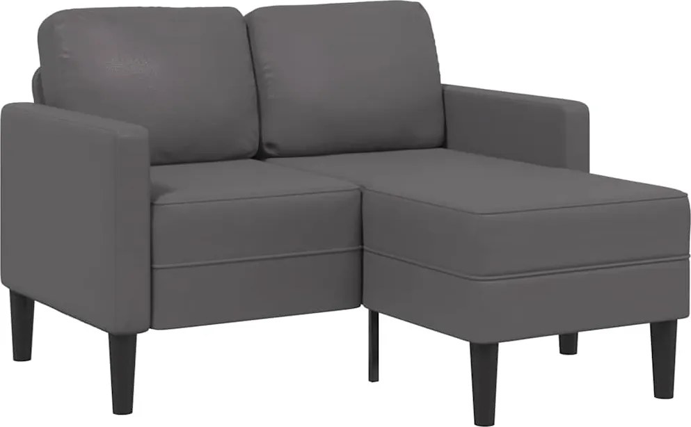 vidaXL szürke műbőr 2 üléses kanapé L-alakú kanapéval 125 cm