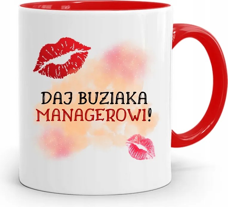 Menedzser Bögre Piros Ajándék fényképes nyomtatással