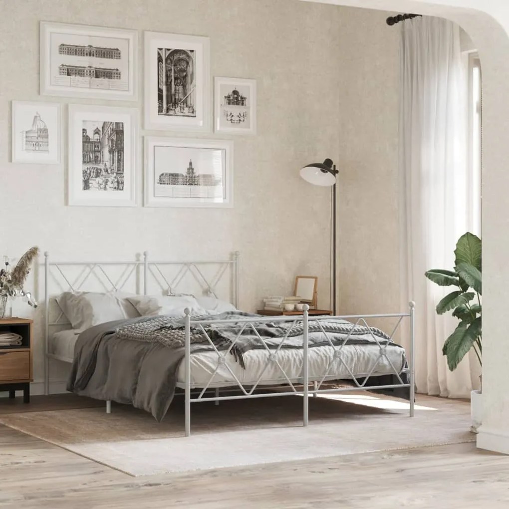 fehér fém fejtámla 137 cm
