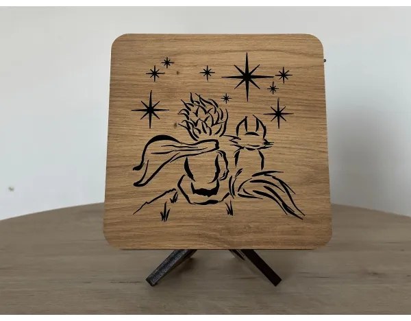 Li-Go 5788/DUB2 - LED asztali dekoráció LED/12W/230V 19x19 cm tölgy/A kis herceg