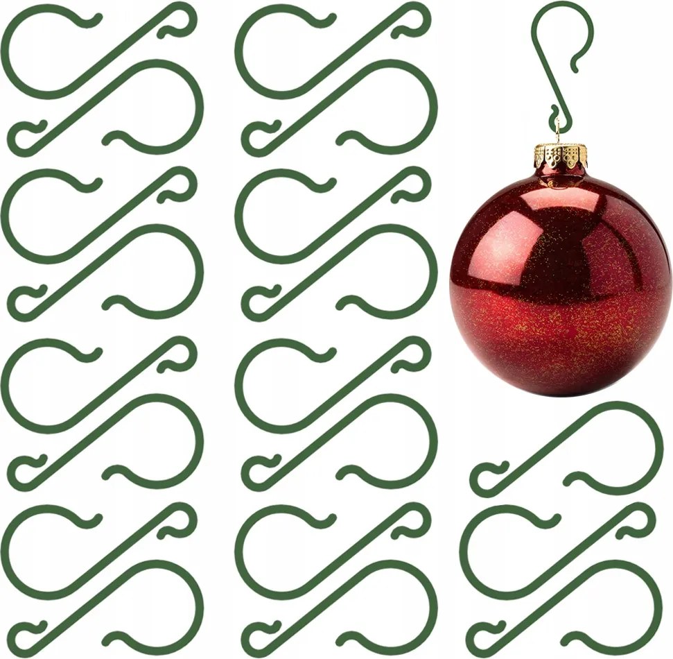 30 db gömb medál, karácsonyfa akasztó dísz Zöld