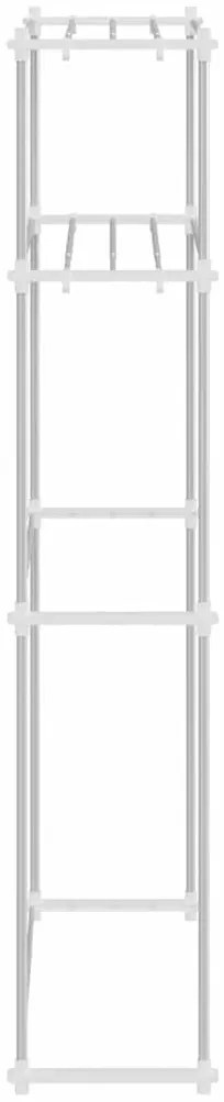 Mosógép polc polcokkal Fehér 63 x 27 x 136 cm Alumínium