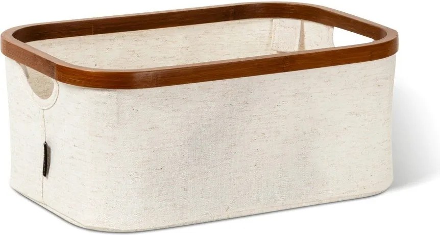 Krémszínű textil tárolódoboz 38x26x16 cm Bamboo/Linen – Bigso