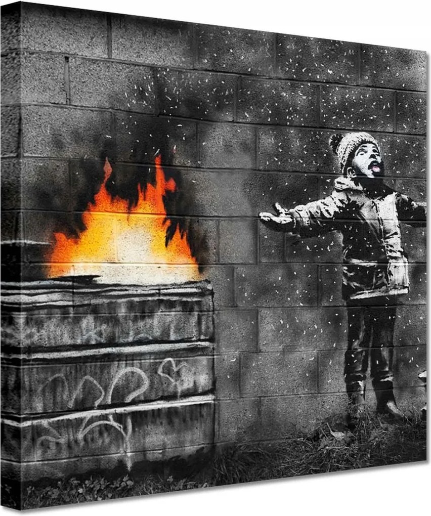 Vászonkép 20x20 Banksy Hó szmog