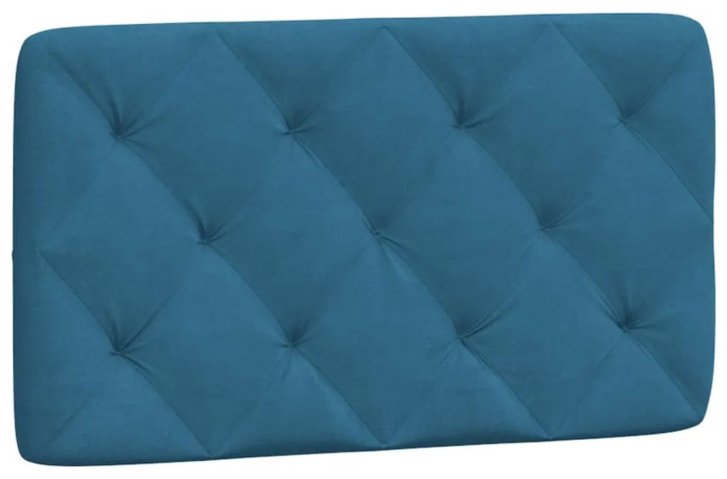 kék bársony fejtámla párna 90 cm