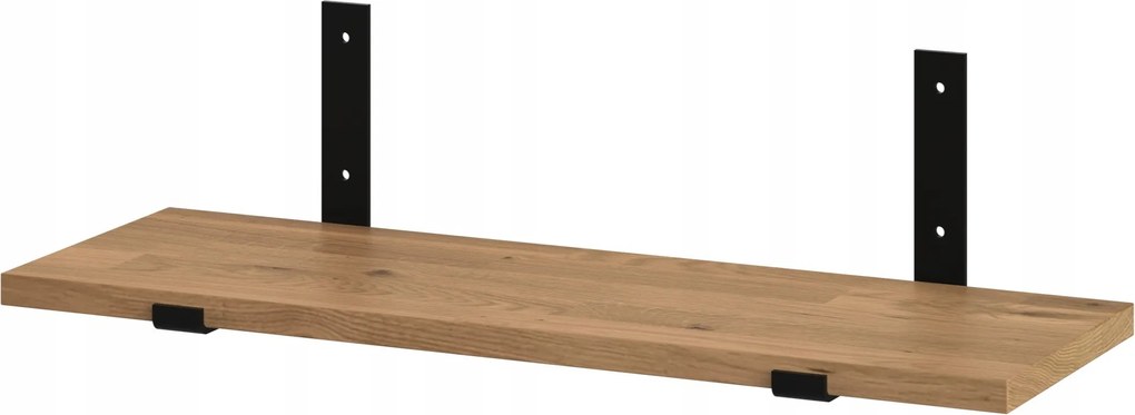 Tetőtéri polc tölgyfa 50x20 cm fém fogantyúkkal L