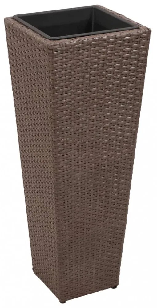 3 db barna polyrattan kerti magaságyás