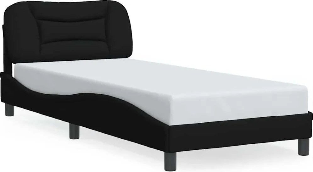 vidaXL ágykeret matrac nélkül Hvar fekete 90x200 cm szövet