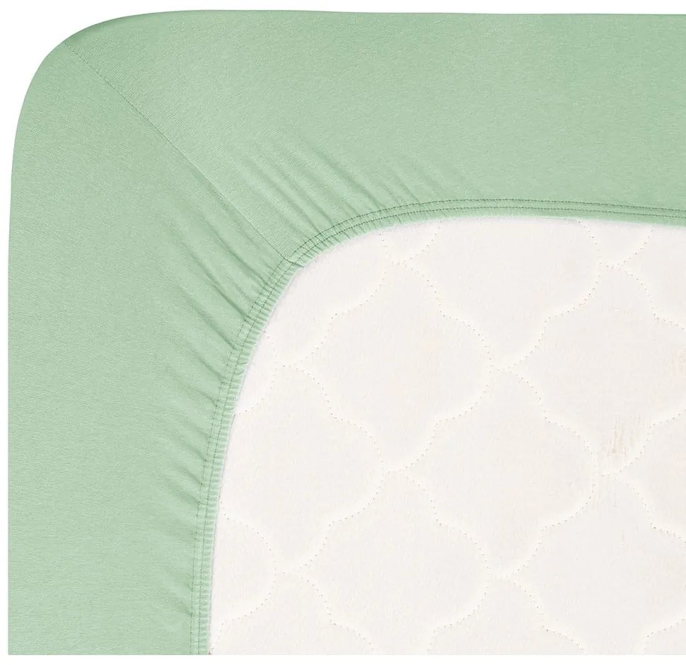 Zöld gumis jersey lepedő 180x200 cm Boxspring – Andrea Simone