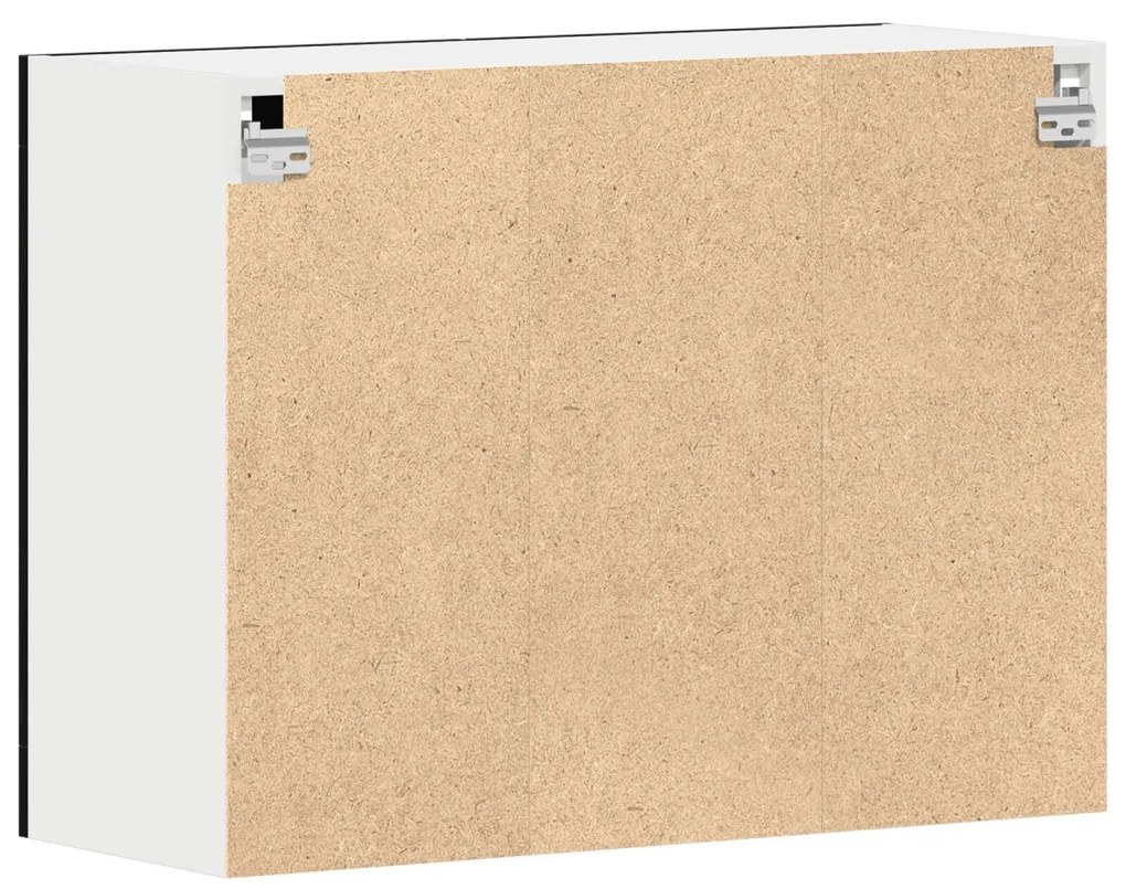 vidaXL Fekete Tölgy Függő Üveg Szekrény 80x31x60 cm Műanyag Fából