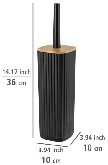 WENKO 25304100 - WC-szett ROTELLO 10x36 cm fekete/barna