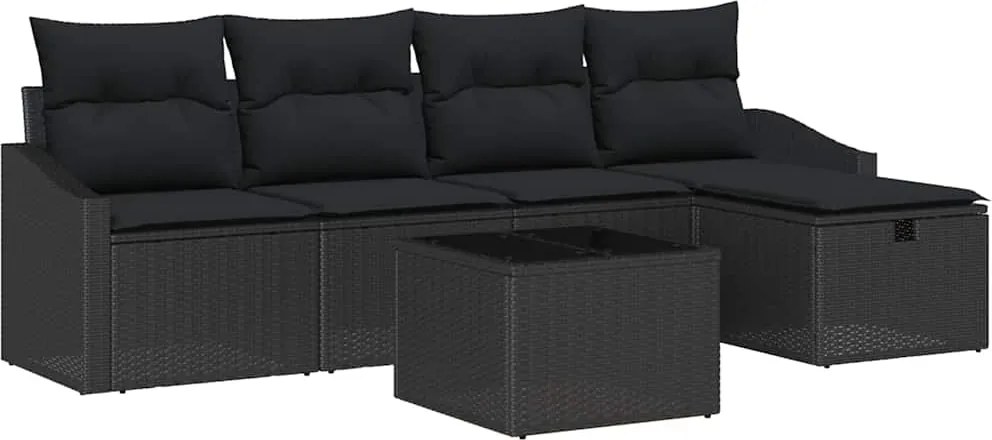 vidaXL Kanapé Szett párnával 6 pcs polirattan