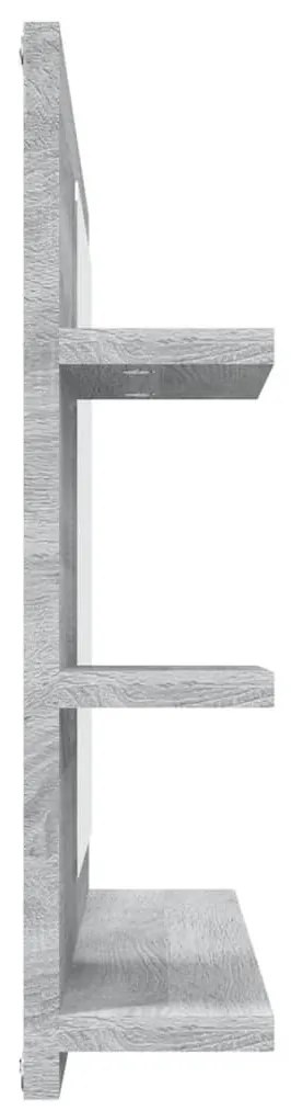 szürke sonoma színű szerelt fa fürdőszobatükör 60x10,5x45 cm
