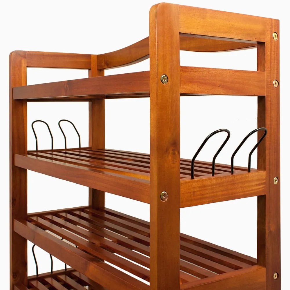 RUSTIC cipőtartó polc, 5 polc, 75x26x82cm, természetes barna Casaria