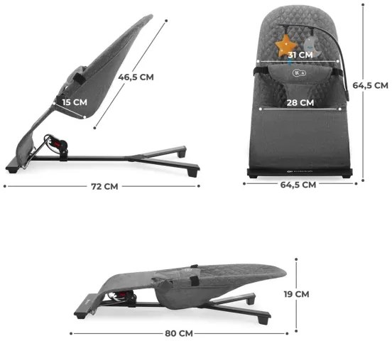 KINDERKRAFT - MIMI babahinta szürke színben