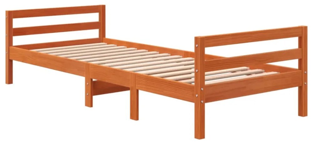 viaszbarna tömör fenyő ágykeret matrac nélkül 80x200 cm