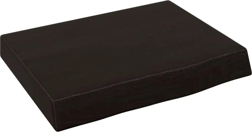 vidaXL sötétbarna kezelt tömör fa fürdőszobai pult 40x30x(2-6) cm