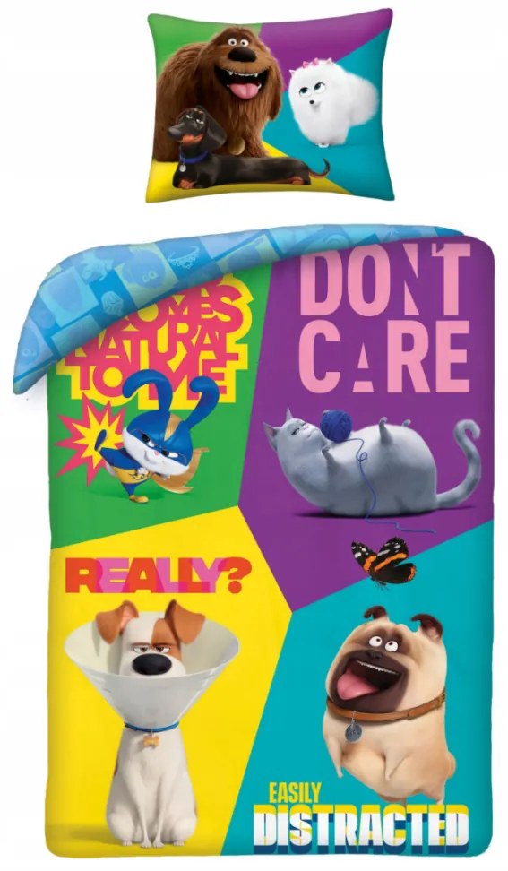 A kis kedvencek titkos élete gyermek ágyneműhuzat 160x200 + 70x80 cm