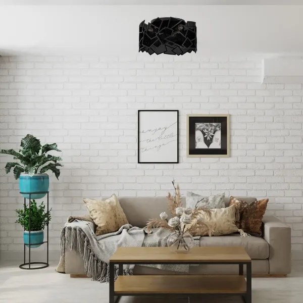 Mennyezeti lámpa CAMO 3xE27/15W/230V fekete