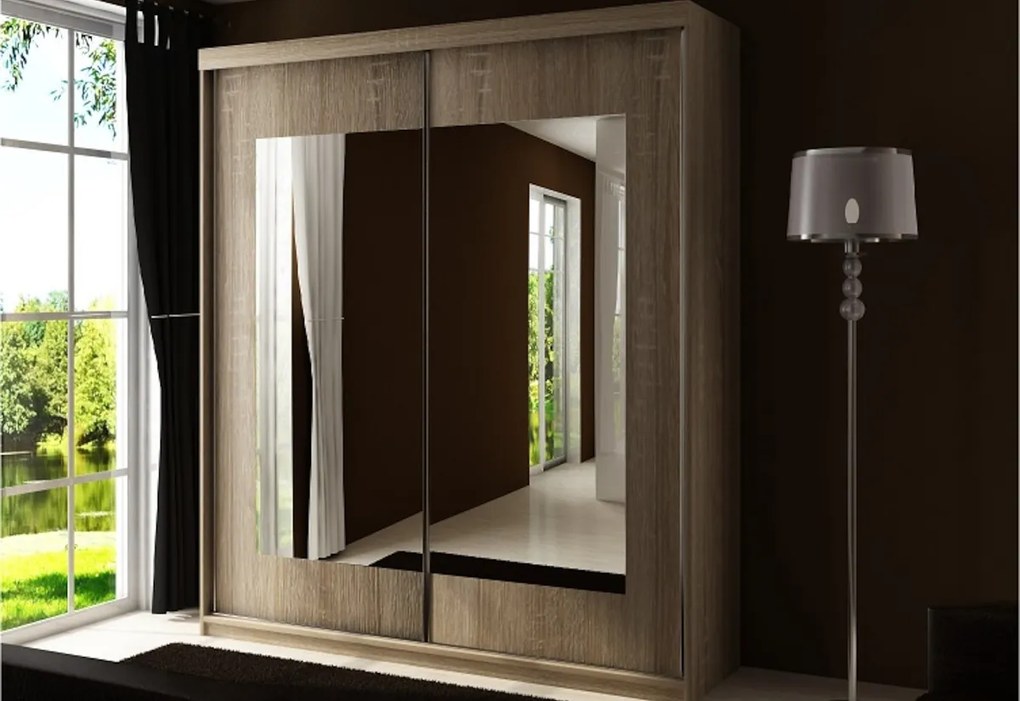 AFILA 150 ruhásszekrény, 150x200x62, sötét hamu