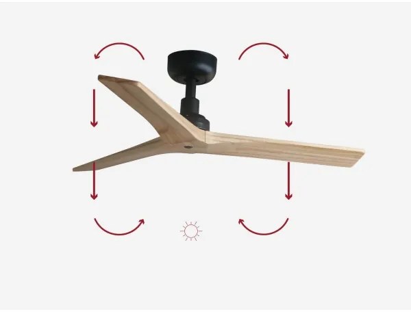 FARO 34284 - Mennyezeti ventilátor KLIM S fenyő/fekete átm. 92,5 cm + távirányító