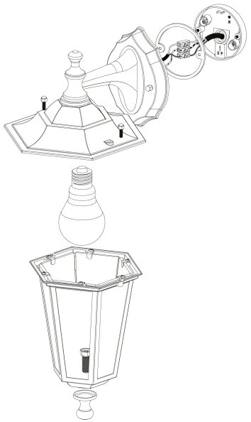 EGLO 22467 - LATERNA 4 kültéri fali lámpa 1xE27/60W fekete