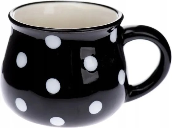 Kerámia pöttyös bögre 75 ml Fekete eszpresszó pöttyös eszpresszóhoz