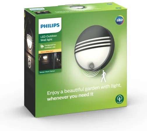 Philips 17297/30/16 - YARROW LED kültéri lámpa érzékelővel LED/6W/230V IP44