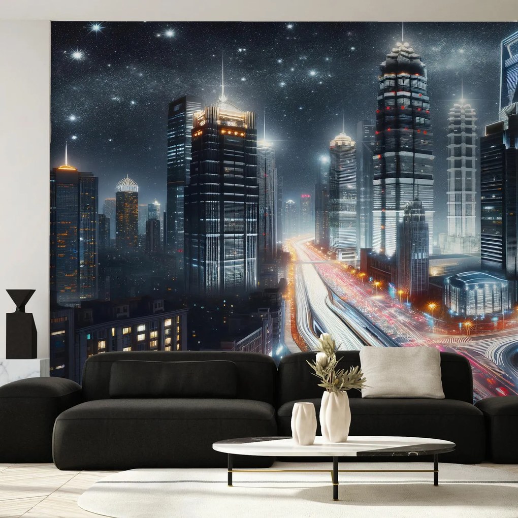 Fotótapéta - Éjszakai nagyváros (147x102 cm)