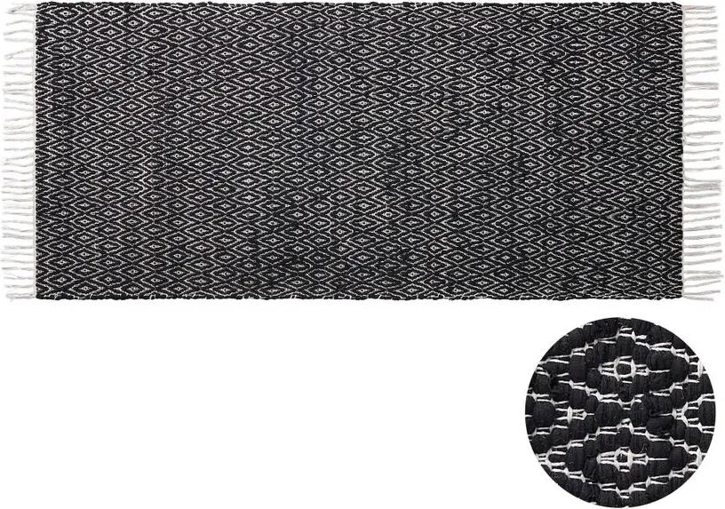 ETHNO LODGE futószőnyeg rombusz, natúr-fekete 140 x 70cm