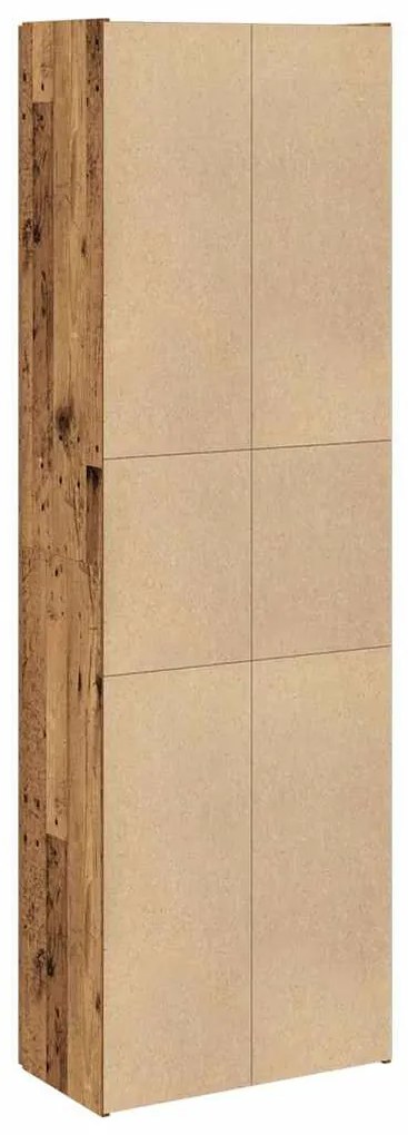 antik fa színű szerelt fa magasszekrény 60 x 32 x 190 cm