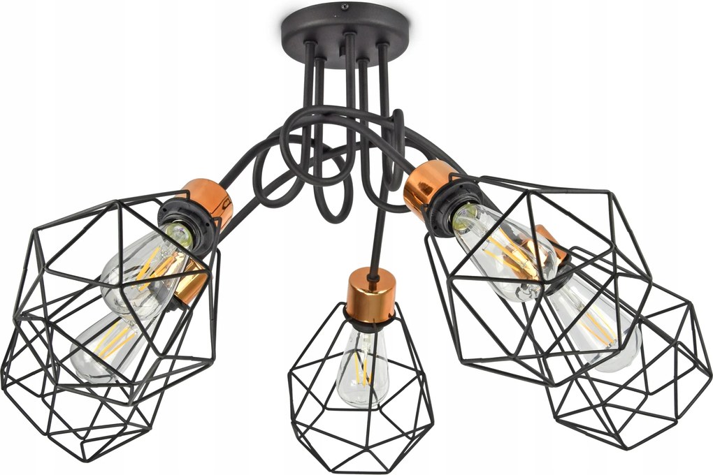 Függő lámpa Csillár Plafon Gyémánt Réz Led