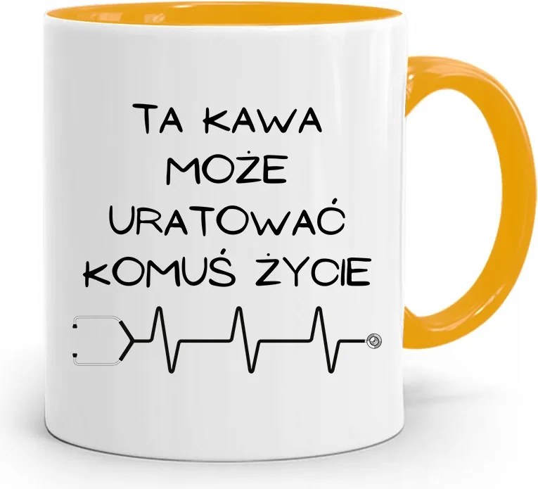 Sárga Bögre Ajándék Ápolónőnek Életet Ment A fényképes nyomattal