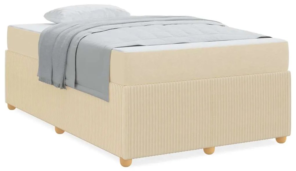 Ágykeret matraccal matracmal Krém 120 x 190 cm szövet