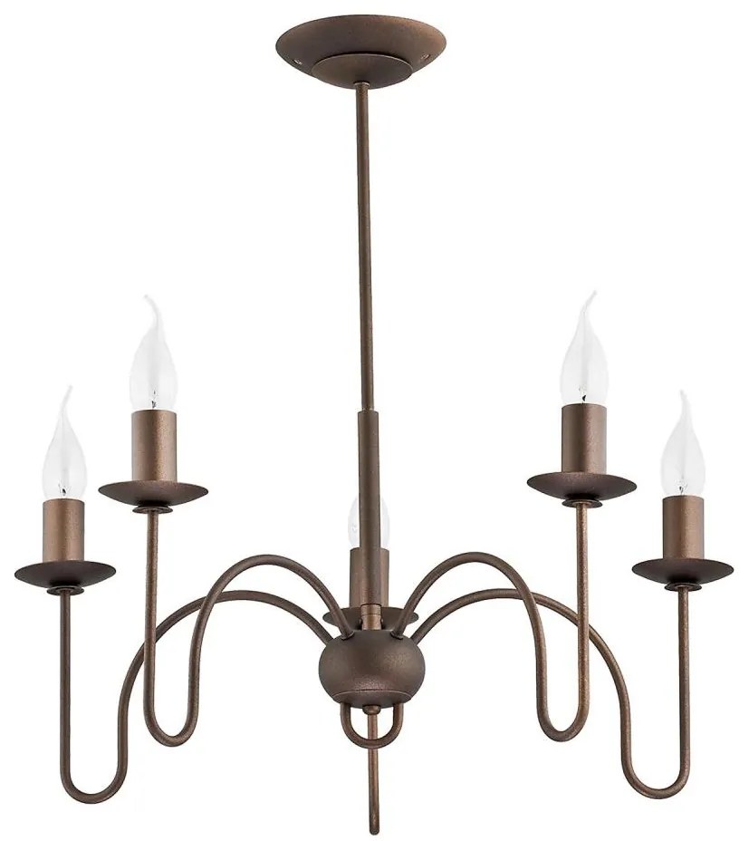 Csillár rúdon CARTELL 5xE14/10W/230V bronz