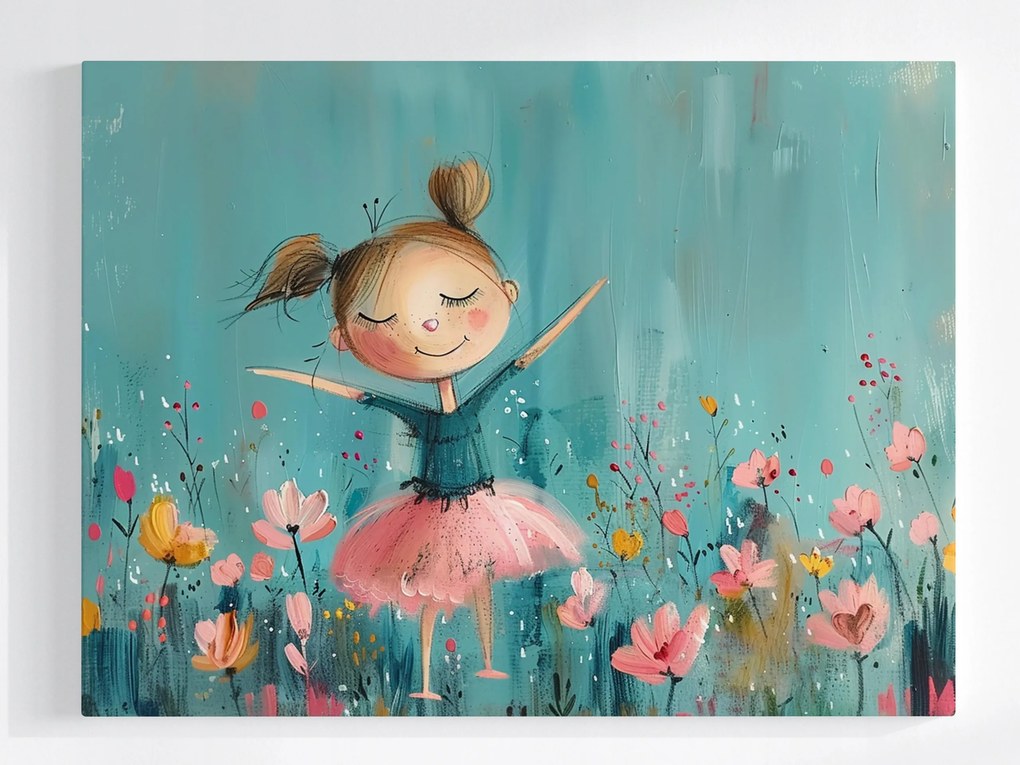 Canvas Vászonkép Gyerek Lány Öröm Virágok Tavasz 100x75