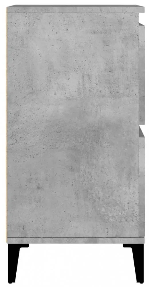 2 db betonszürke szerelt fa tálalószekrény 60 x 35 x 70 cm