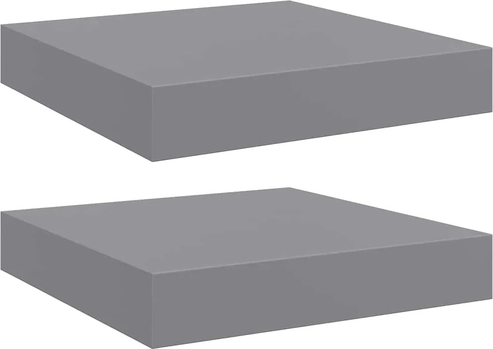 vidaXL 2 db szürke MDF lebegő fali polc 23 x 23,5 x 3,8 cm