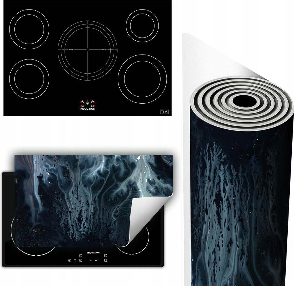 Vinil Tűzhelyvédő Szőnyeg Asztallap 90x52 sötétkék márvány