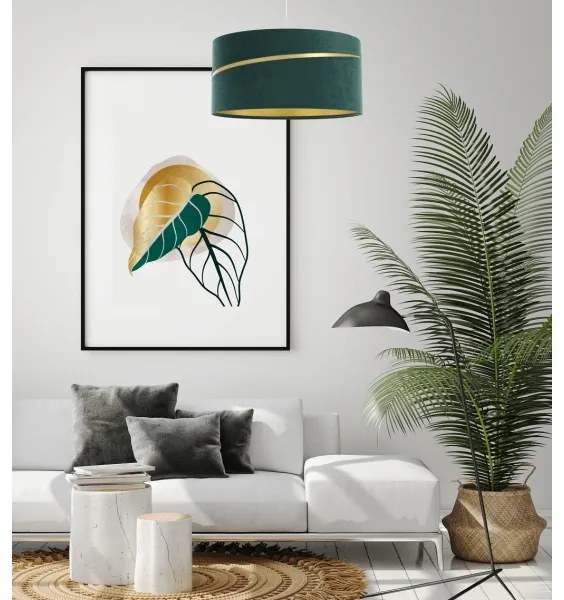 Csillár zsinóron SWING 1xE27/60W/230V zöld/arany