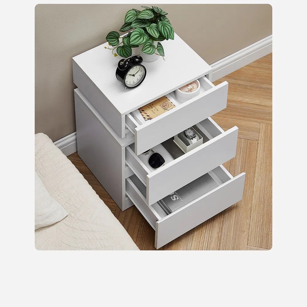 DAVY éjjeliszekrény világítással, 40x35x55cm, fehér Vasagle