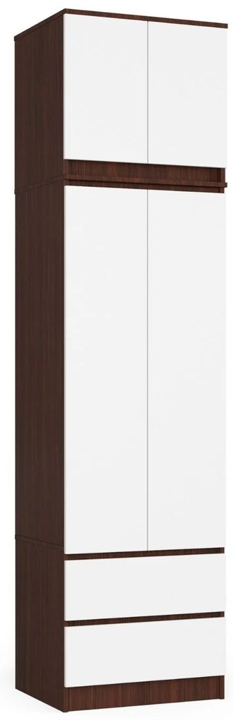 Ruhásszekrény Sahil (wenge + fehér). Akció -15%. 1070955