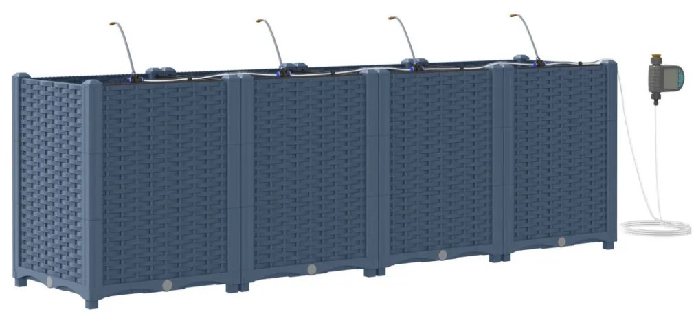 Kerti ültetők Szürke 160 x 40 x 52 cm Acél