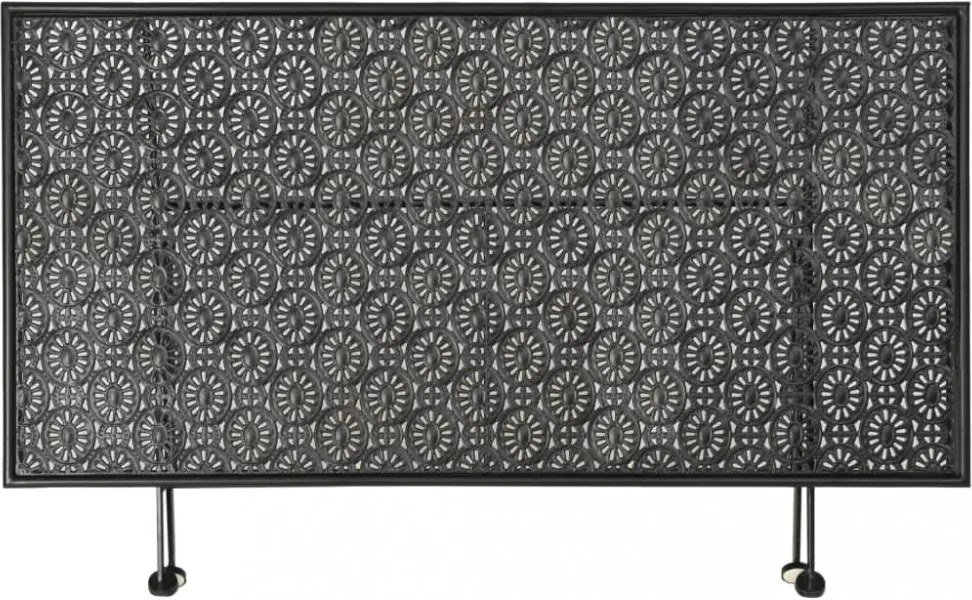vintage összecsukható fekete fém dohányzóasztal 100x50x45 cm