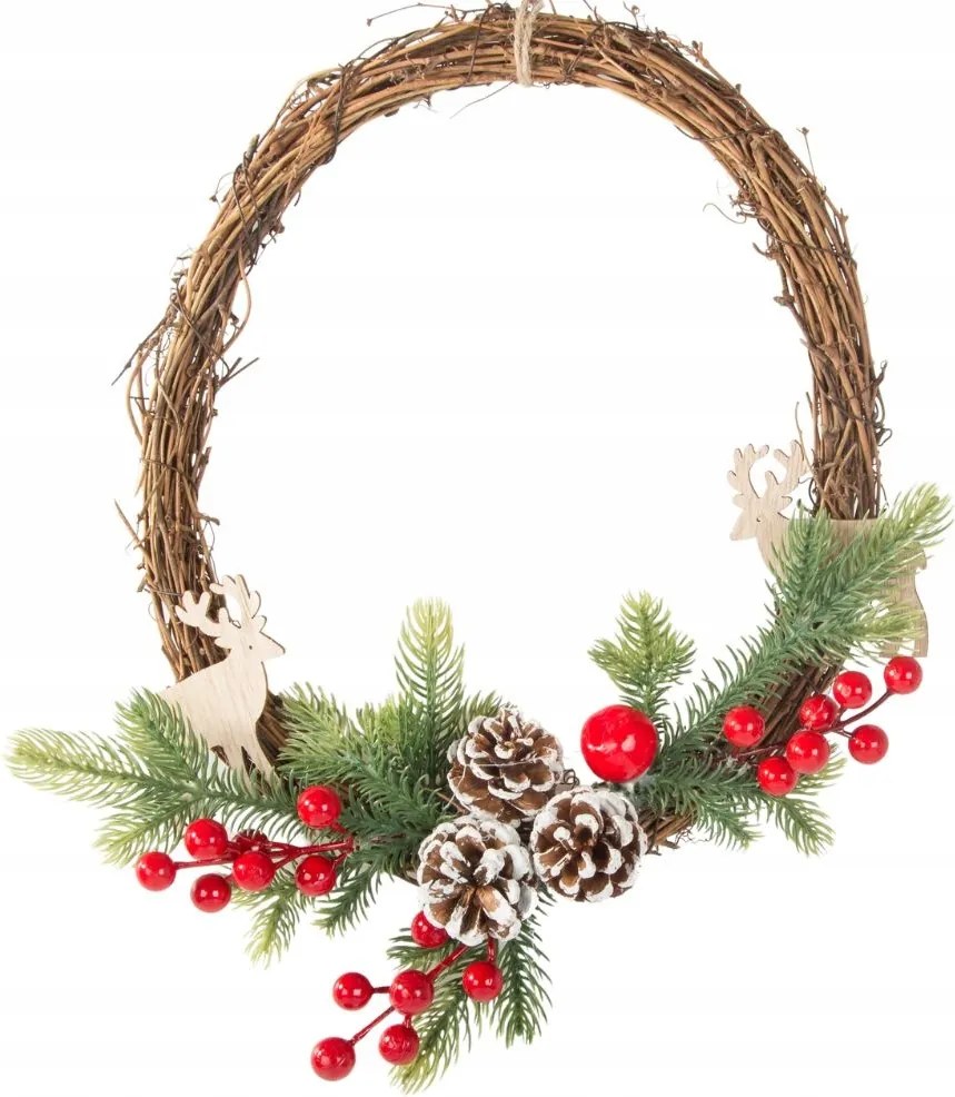 Karácsonyi koszorú dekoráció ajtódísz falikép karácsony