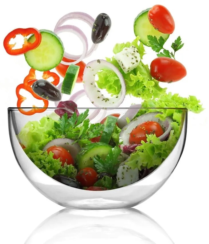 Double duplafalú üveg szervírozó tál, 500 ml - Vialli Design