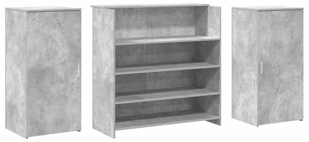 recepciós pult betonszürke 200x50x103,5 cm szerelt fa