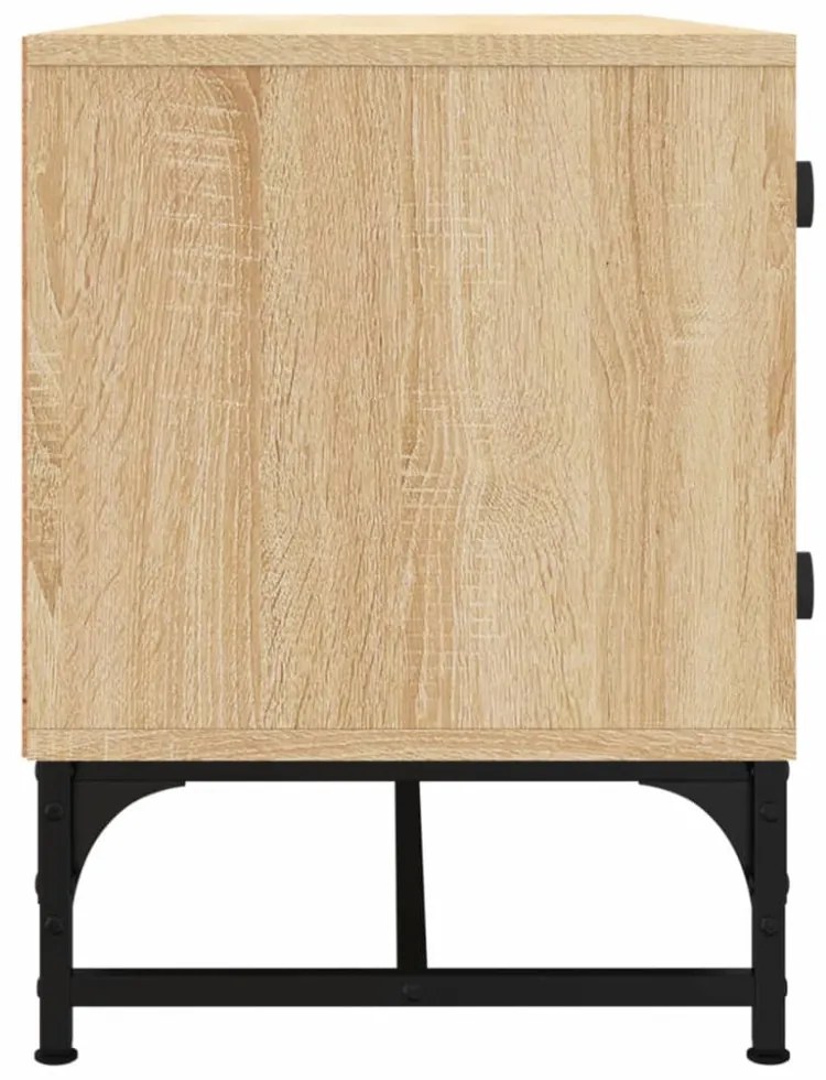 sonoma-tölgyszínű TV-szekrény üvegajtókkal 102 x 37 x 50 cm