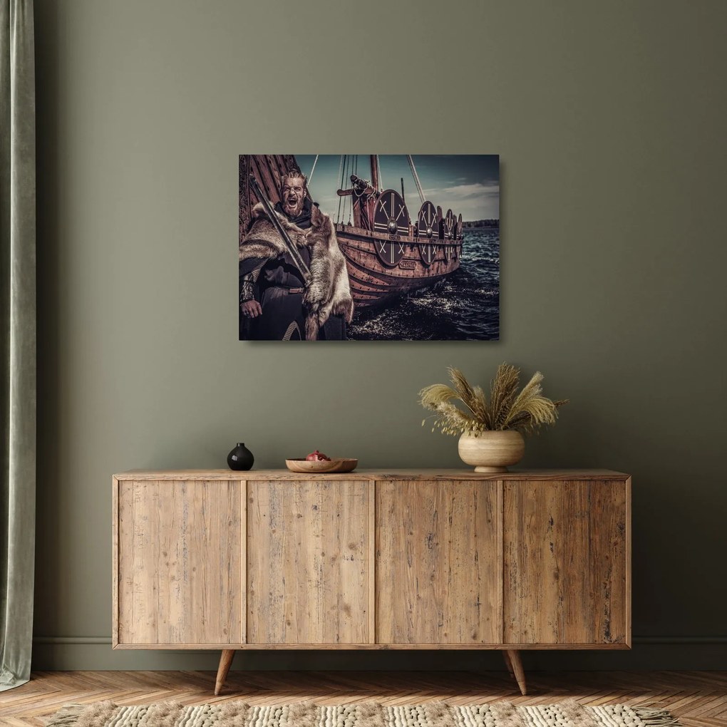 Üveg kép - Viking harcos (70x50 cm)