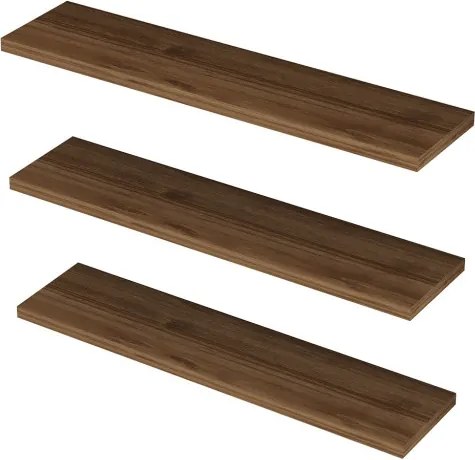 Fali polc szett 3db, dió